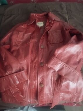 Women's Red Leather Jacket - Vintage Style